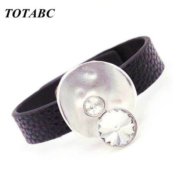 

totabc fashion winding leather bracelet fashion women hand jewelry women id charm cuff bracelets femme jewelry, Golden;silver