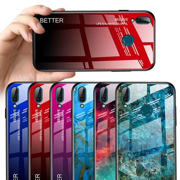 

tempered glossy glass case for xiaomi redmi note 8 colorful protective shell for note 8 pro silicone bumper cover case coque