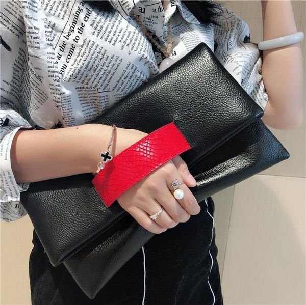 

women's korean style new women's single shoulder diagonal bag leather clutch simple fashion envelope bag handbag