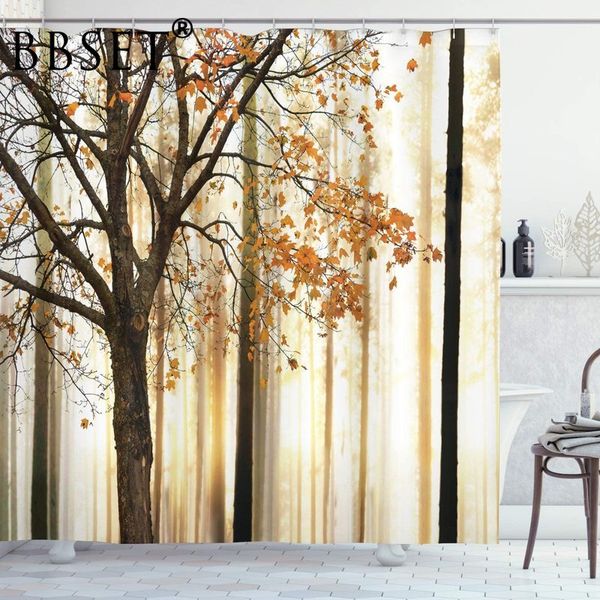 

shower curtains autumn curtain a lonely tree with orange leaves on woodland pattern waterproof multi-size cortina de bano bathroom decor