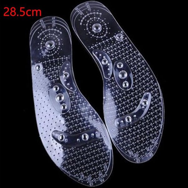 

women men foot care insoles breathable magnetic soft therapy transparent pvc orthosis massage anti-fatigue healthy slimming, Black