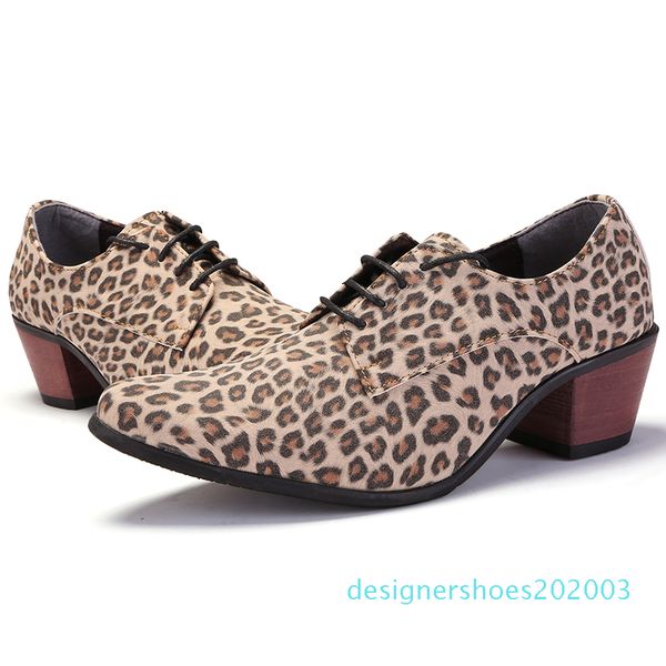 

yeinshaars pointed toe dress men shoes handmade leopard designer office wedding party dance male dress high-heeled leather shoes d03, Black