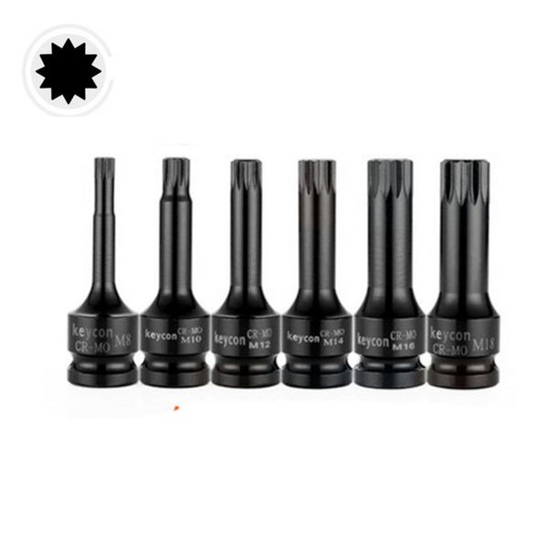 

один шт torx бит разъем 1/2" drive star бит 12 точка мм сплайн m5 m6 m8 m10 m12 m14 m16 m18 хром-ванадиевой отверток биты too