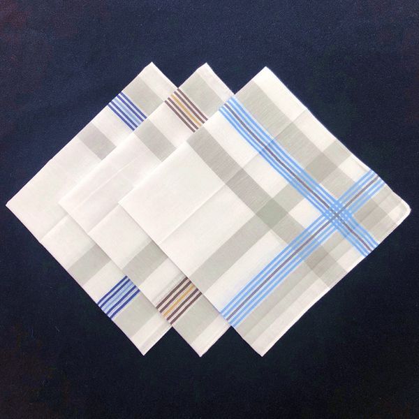 

12pcs 40 * 40cm light color cotton men's handkerchief small square scarf refreshing sweat absorption, White