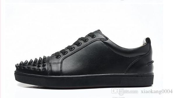 

new arrival mens womens black suede with black spikes toe low sneakers,design causal shoes 36-46 drop shipping 189602