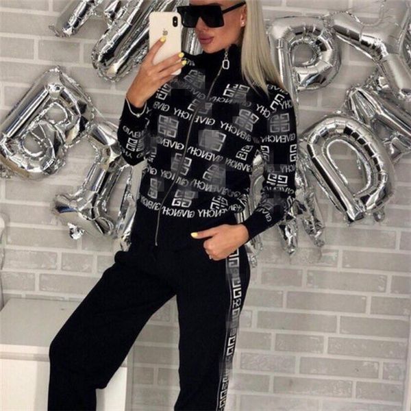 

womens designer tracksuits fashion brand tracksuit new arrival fashion women casual sports tracksuit jacket+ pants sets size -xl 2023, Gray