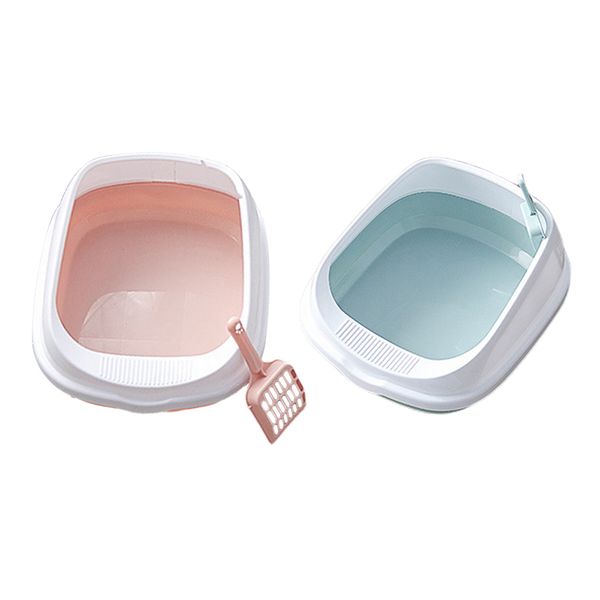 

2x anti cat litter tray sifting toilet box high sided rim pan loo w/scoop
