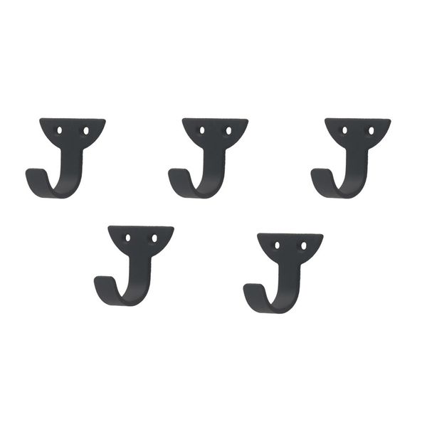 2019 5 Black Mini Hooks Wrought Iron Door Hanging Simple Hardware