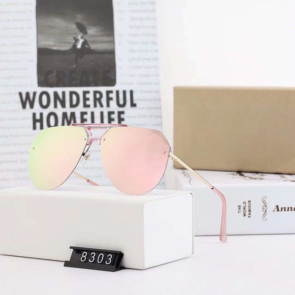 

women sunglasses fashion sunglasses man womens beach goggle glasses uv400 d10 8303 5 colors with box, White;black