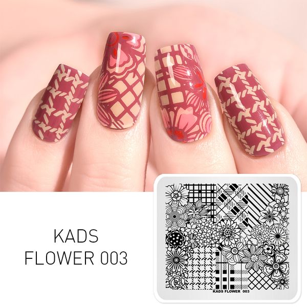 

new arrival flower 003 various flowers stripe nail stamp plate diy decoration for nails accessories manicure plate una, Black