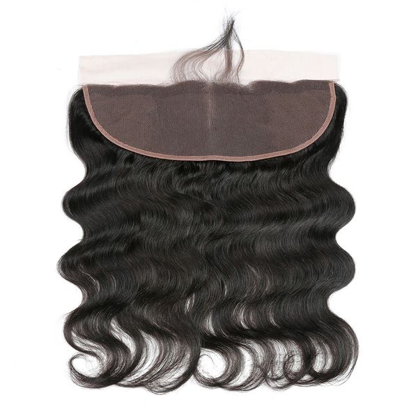 

body wave lace frontal closure pre plucked with baby hair brazilian body wave 4x13 lace frontal natural hairline middle/three part, Black