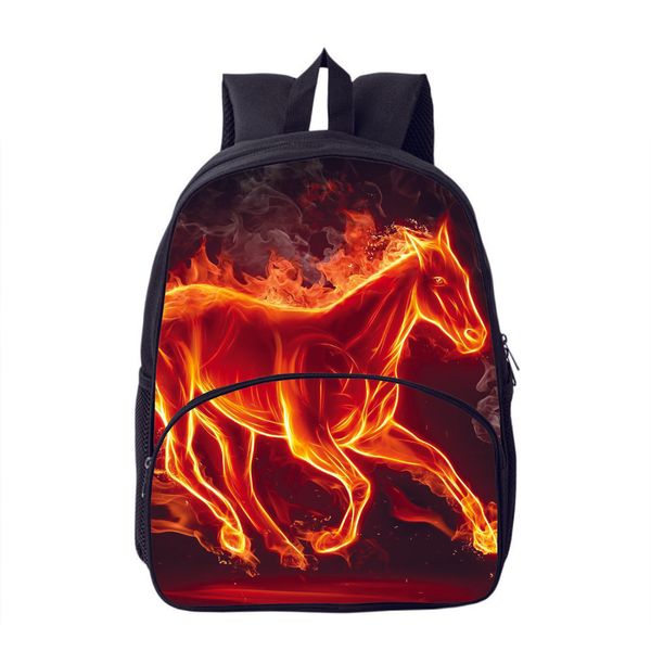 

school bag horse printing backpack cartoon travle bag 16 inch capacity sports bag customize your pictures