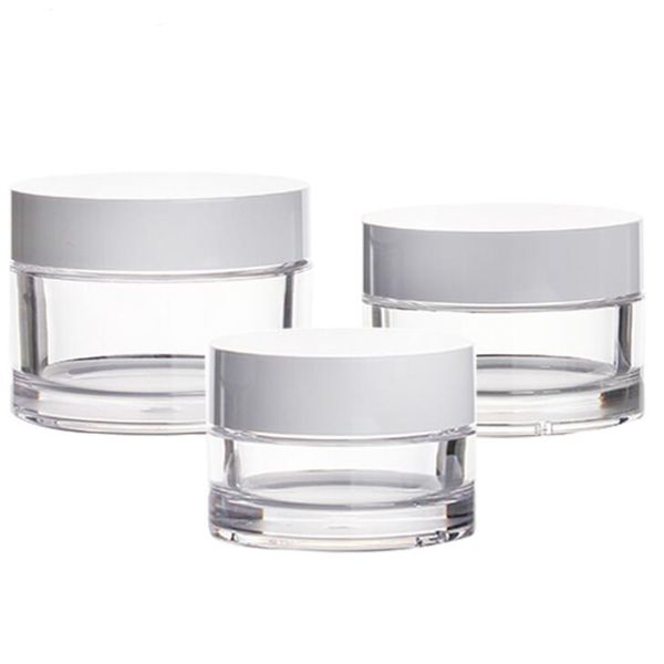 15g / 50g camadas duplas Esvaziar Cosmetic Jars recarregáveis ​​Plastic Face Cream Container Skin Care Acessórios LX2228