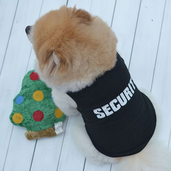 

small dog shirt fashion pet puppy clothes summer quote security cotton costumes pet dog cat funny vest black sale