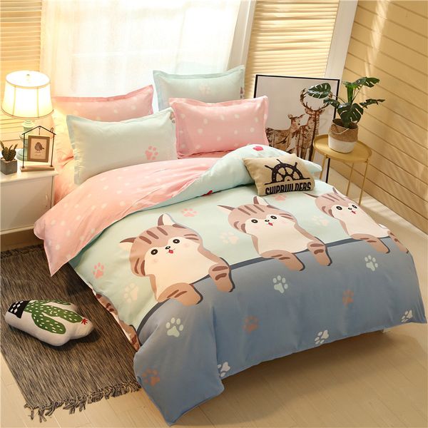 

4pcs quality printing textile bedding set include duvet cover&sheets&pillowcases comfortable home bed set blanket