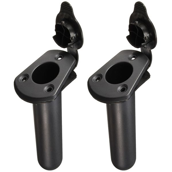 

2 pcs flush mount fishing boat rod holder bracket with cap cover kayak fishing tackle rowing boats kayak accessory tool