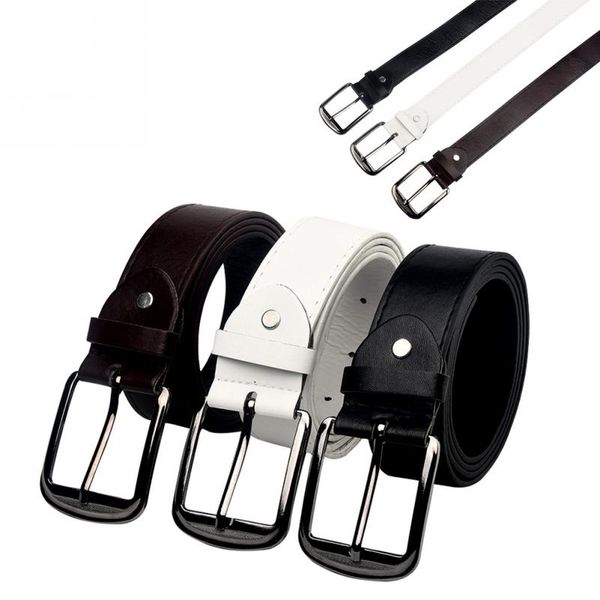 

men artifical leather belt men belt fashion luxury strap male wait band waistband retro buckle black white brown #25, Black;brown