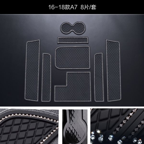 

for audi a7 non-slip mats gate slot pad interior pvc rubber door pad/cup mat