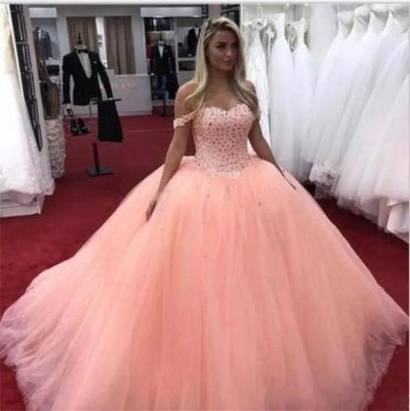 

off shoulder ball gown bling bling princess quinceanera dresses lace up back custom made spring women prom party gowns 2020 sweety 16, Blue;red