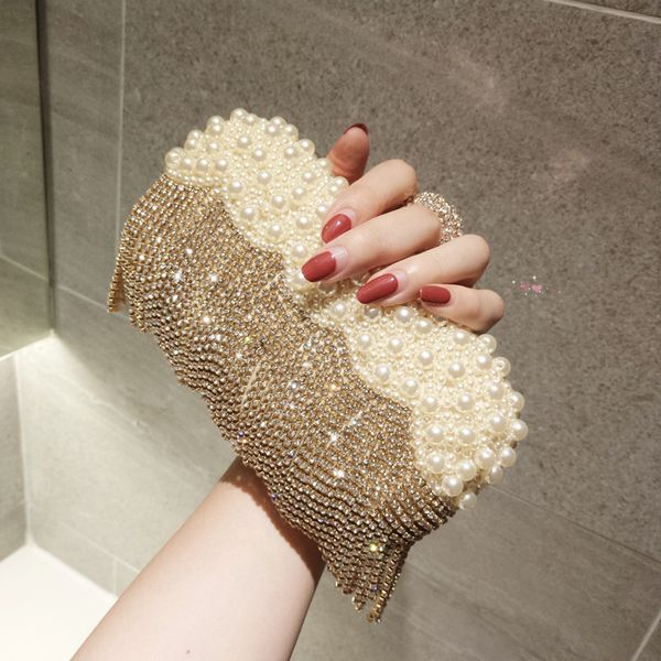 

women clutches purses pearl bride `handbag for party