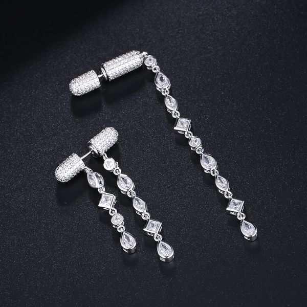 

2020 fine jewelries euro monaco earrings women studs earring with full shiny cubiz zircon female earring, Golden