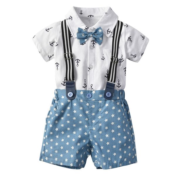 

Boutique boy Designer Clothing Sets Anchor and Star Design Boy T shirt +Short boy Sets summer shirt clothing set