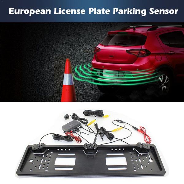 

european license plate parking sensor with digital lcd display punching car