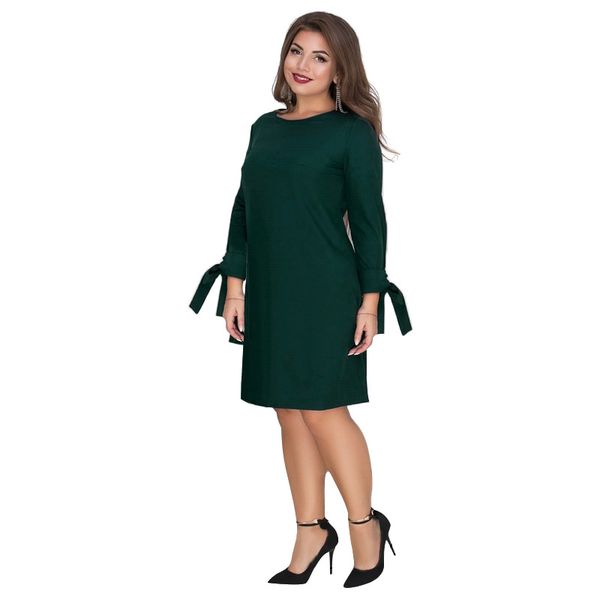 Compre TUHAO Elegantes Vestidos De Señora De Oficina 2019 Primavera Manga Larga Tallas Grandes 6XL 5XL 4XL Vestido Casual Con Cordones Para Mujer TRABAJO Mujer A 19,01 € Del Cardigun | DHgate.Com