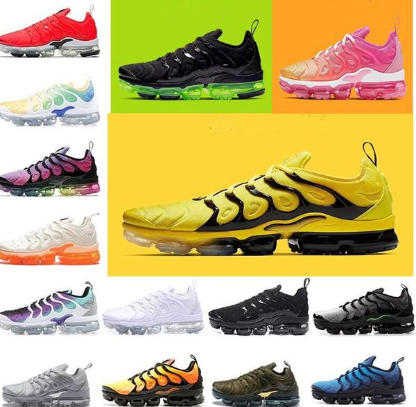 

2019 men women tn plu olive in metallic white ilver colorway pack triple black neaker ca ual hoe ize 36 45