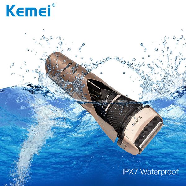 

kemei electric shaver men washable shaving clippers beard trimmer rechargeable male household 3 blade razor km-8102