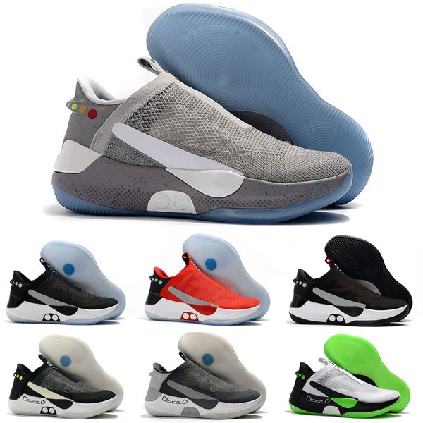 

new mens designer adapt bb mag basketball shoes lace engine dark grey black red fashion luxury sneakers men sport trainers