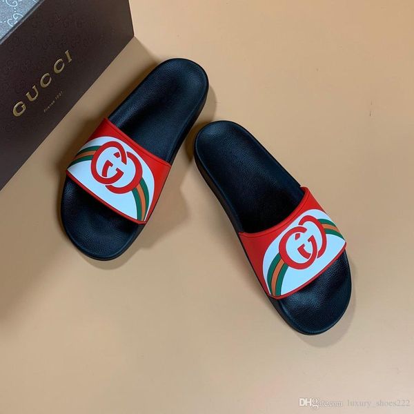 

designer rubber slides sandal blooms green red white web fashion mens womens shoes beach flip flops with flower box1