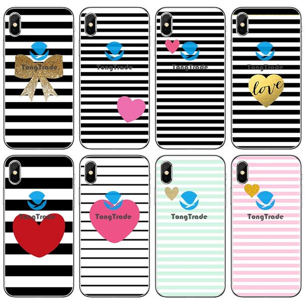 

[tongtrade] soft silicone tpu case for iphone 11 pro x xs max 8 7 6s 5s plus xiaomi 8 warm love heart stripe black white lattice grid case