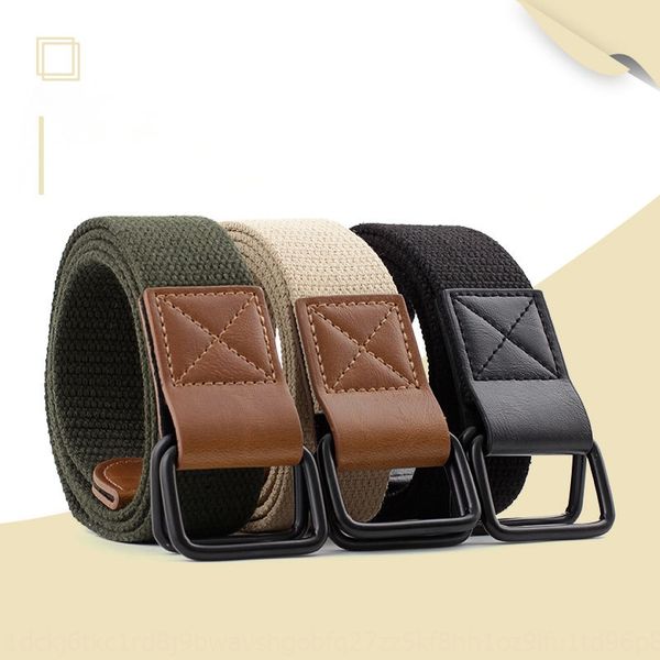 

men's and women's universal belt casual double ring buckle belt outdoor weaving car washing canvas canvas standard, Black;brown