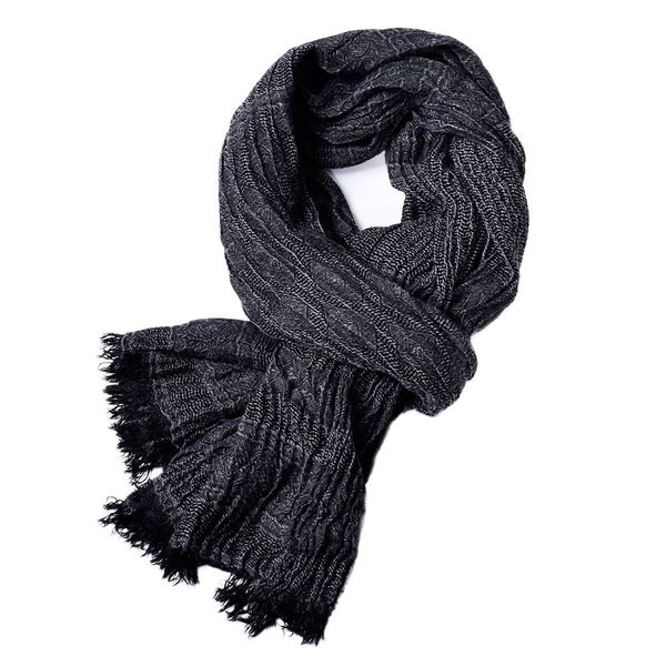 

190*90cm twill yarn-dyed men's scarves casual business solid color four seasons tassel scarf, Blue;gray