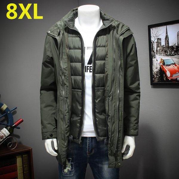 

plus size two-in-one 10xl 9xl 8x 2018 new arrival warm outwear winter jacket men thick casual men jacket cotton-padded clothes, Tan;black