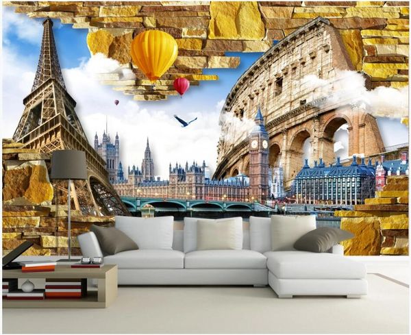 

wdbh custom p 3d wallpaper european architecture eiffel tower ancient city of rome 3d wall murals wallpaper for walls 3 d
