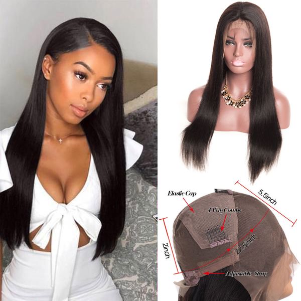 

полный волос кружева парики человеческого straight сырой виргинский индийский волос полный парик шнурка бесклеевой кутикулы выровнены девств, Black;brown