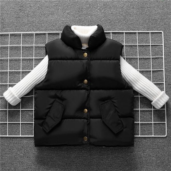 

child waistcoat children outerwear winter coats kids clothes warm cotton baby boys girls vest for age 2-10 years old, Blue
