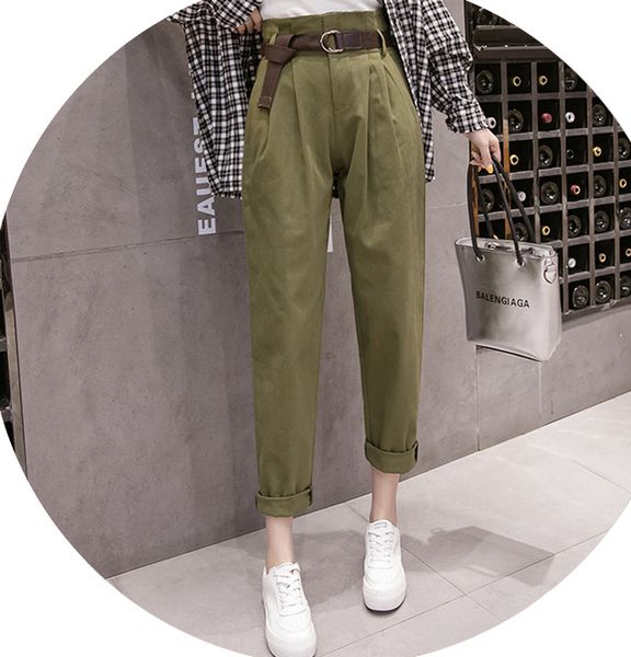 

army green women's tailored waist and hip princess jeans bk632, Blue