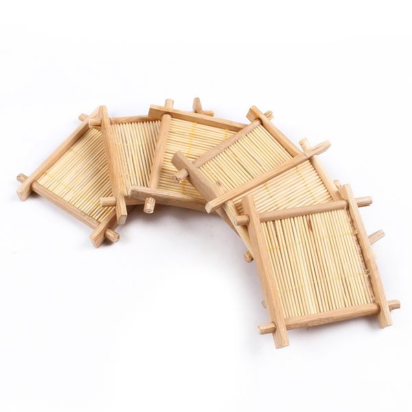 

grandness] natural bamboo cup pad gongfu teapot mat table cup holder disc saucer heat insulation
