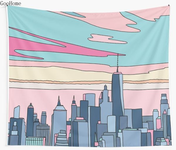 

tapestries city sunset by elebea wall tapestry cover beach towel throw blanket picnic yoga mat home decoration