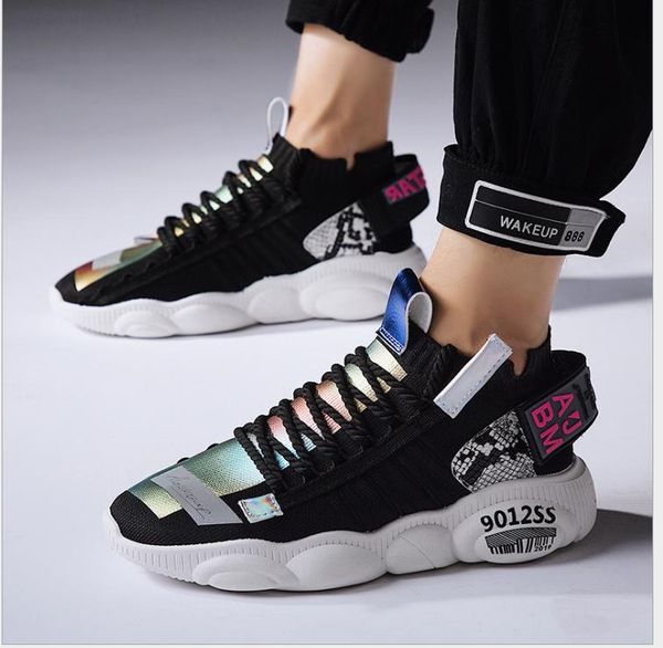 

men's new tide shoes breathable sports shoes casual shoes, Black