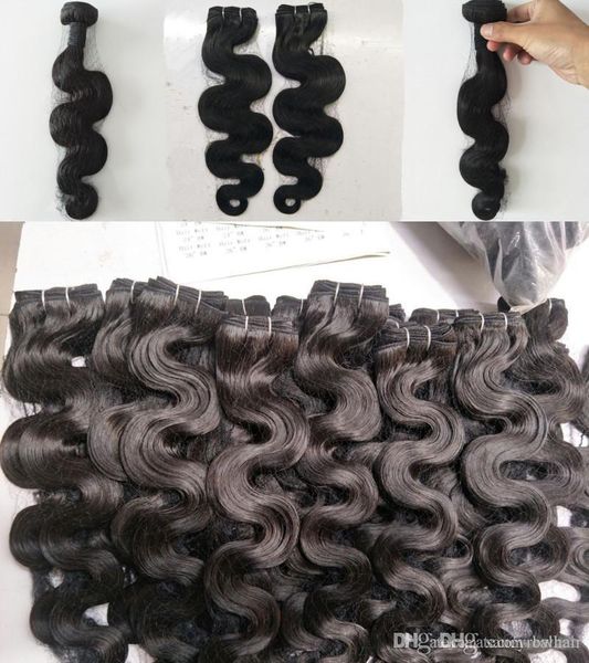 

peruvian malaysian indian brazilian virgin human hair weaves 3 or 4 bundles body wave natural color, dhl, Black