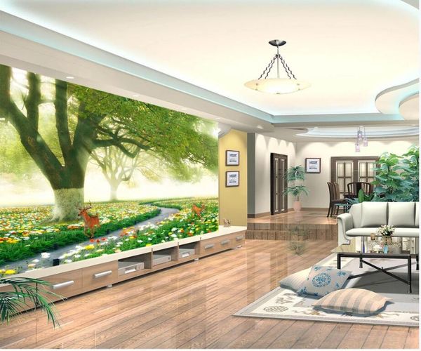 

wdbh custom p 3d wallpaper beautiful dream big tree flowers landscape living room home decor 3d wall murals wallpaper for walls 3 d