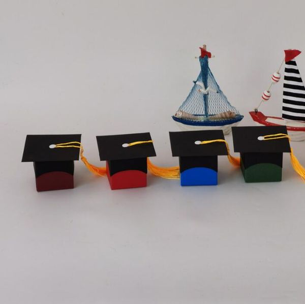 

50pcs graduation party gift bachelor cap packaging box grad congrats graduated supplies candy