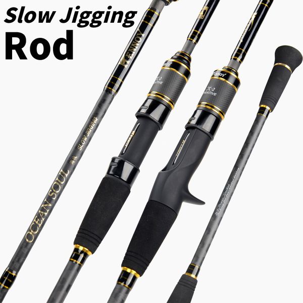 

aikelansi 1.83m mh/m slow jigging rod lure weight 150-500g/80-300g 2 section ultralight saltwater fishing casting spinning rod