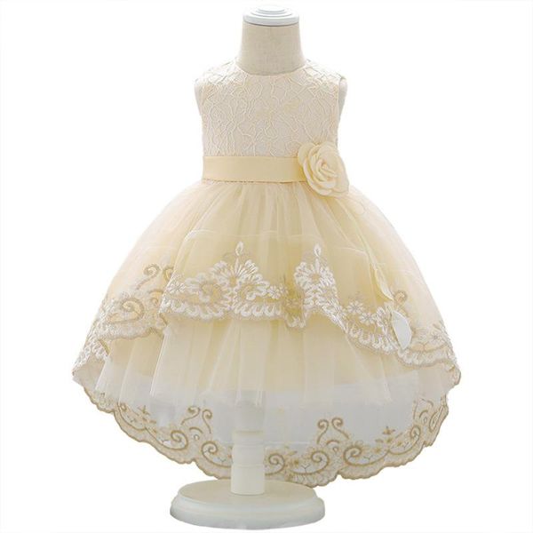 

2020 new baby girls dresses children's pgraphy dress lace tailing birthday party fluffy dress 0-2 y, Red;yellow