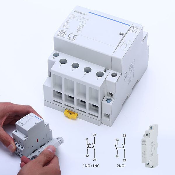 

ac contactor 4no/4nc din rail household durable ac contactor relay qp2