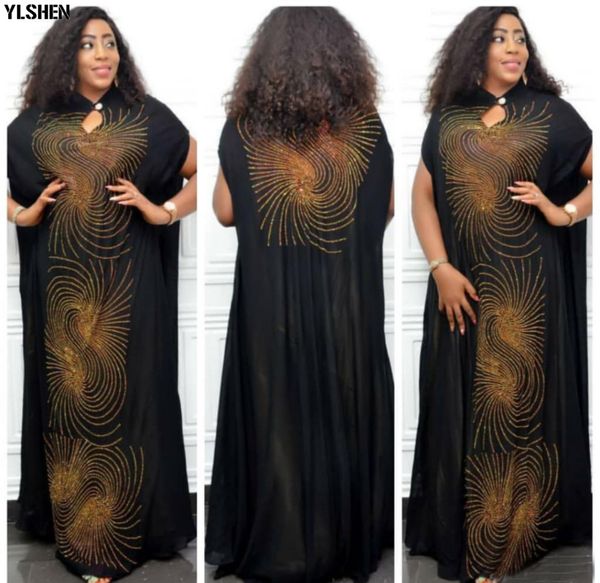 

african dresses for women fashion diamond dashiki african dress clothes robe longue africaine femme 2019 loose evening dress, Red